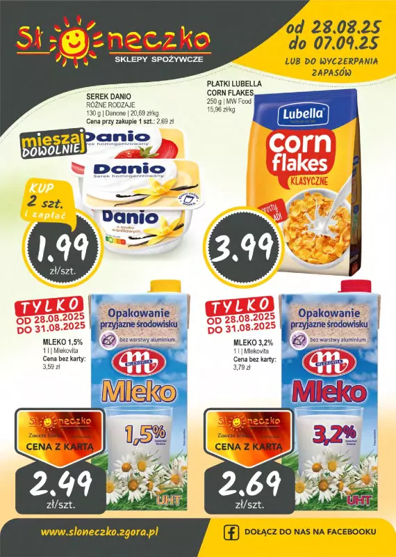 Słoneczko - gazetka promocyjna Gazetka od czwartku 28.08 do niedzieli 07.09