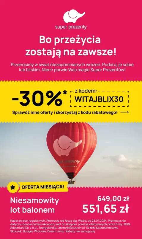 Super Prezenty - gazetka promocyjna Oferta od środy 10.07 do wtorku 23.07