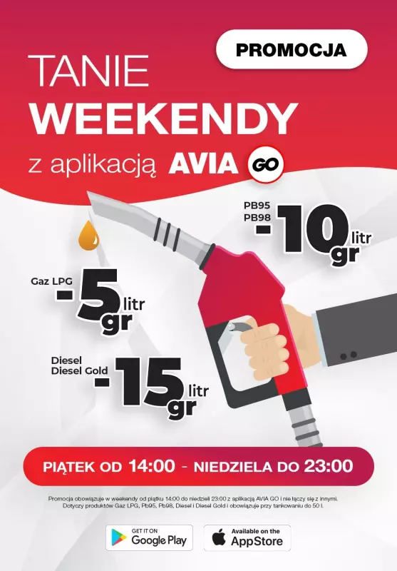 Avia Stacje Paliw - gazetka promocyjna Tanie weekendy od piątku 03.01 do piątku 31.01