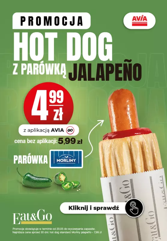 AVIA Stacje Paliw - gazetka promocyjna Plakat promocyjny od wtorku 20.05 do wtorku 01.07