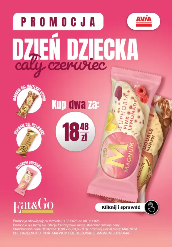 AVIA Stacje Paliw - gazetka promocyjna Promocja! od środy 04.06 do poniedziałku 30.06