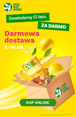 One Day More - gazetka promocyjna Darmowa dostawa od piątku 08.08 do niedzieli 10.08