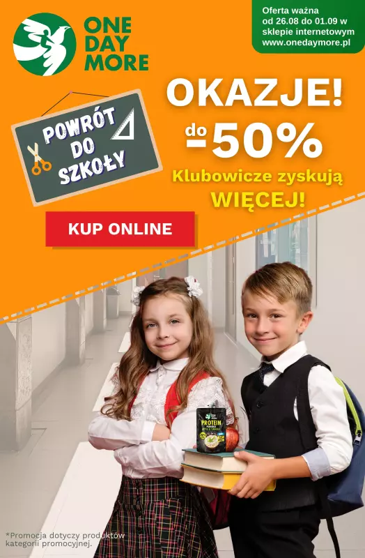 One day more - gazetka promocyjna Back To School od wtorku 26.08 do poniedziałku 01.09