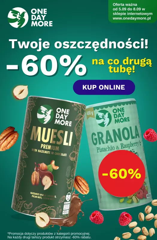 One Day More - gazetka promocyjna Co druga tuba -60% od piątku 05.09 do poniedziałku 08.09