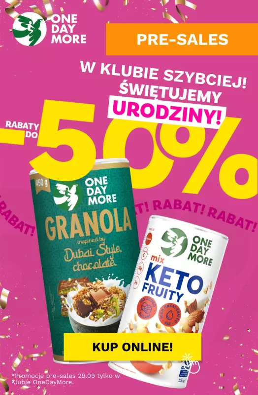 One Day More - gazetka promocyjna Pre-Sales dla Klubowiczów od poniedziałku 29.09 do poniedziałku 29.09