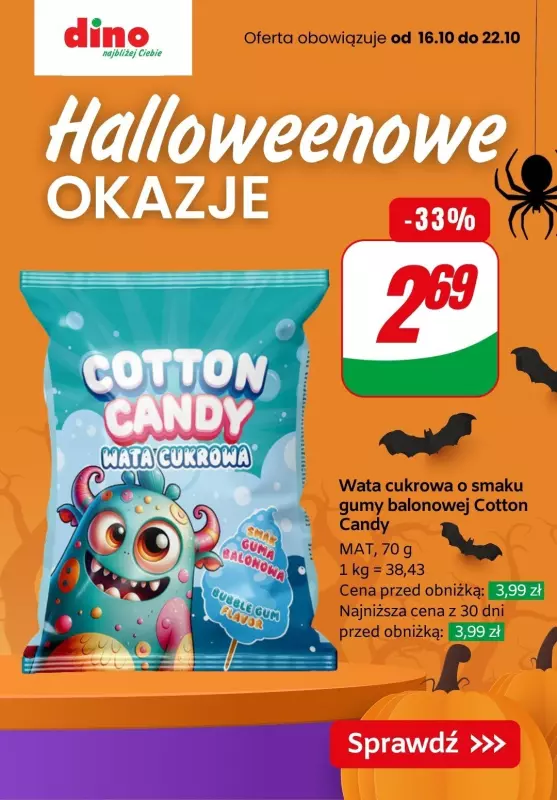 #Halloween - gazetka promocyjna Dino | Halloweenowe OKAZJE! od czwartku 17.10 do wtorku 22.10