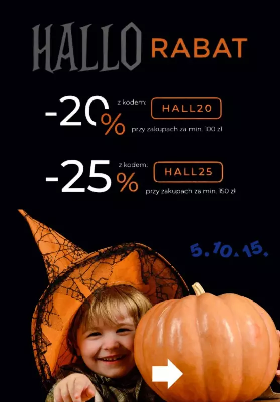 #Halloween - gazetka promocyjna 5.10.15 | HALLO RABAT! -20% z kodem od czwartku 24.10 do poniedziałku 04.11