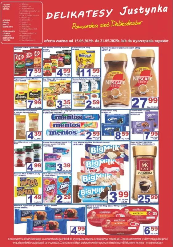Delikatesy Justynka - gazetka promocyjna Gazetka od piątku 16.05 do środy 28.05 - strona 5
