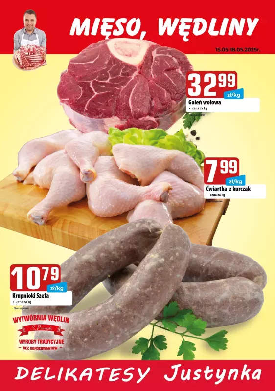 Delikatesy Justynka - gazetka promocyjna Gazetka od piątku 16.05 do środy 28.05 - strona 3