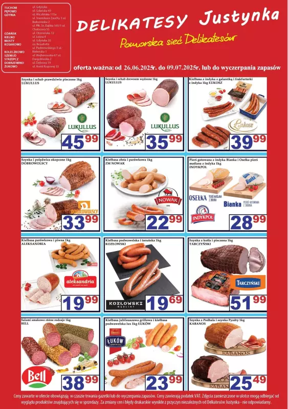Delikatesy Justynka - gazetka promocyjna Gazetka od czwartku 26.06 do środy 09.07 - strona 8