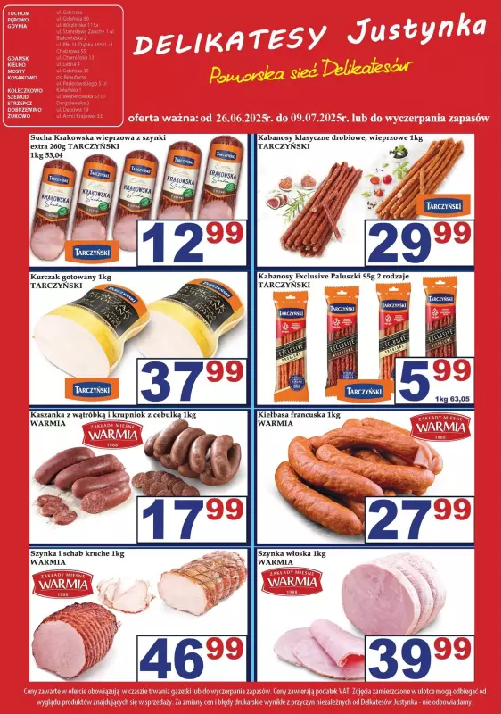 Delikatesy Justynka - gazetka promocyjna Gazetka od czwartku 26.06 do środy 09.07 - strona 9