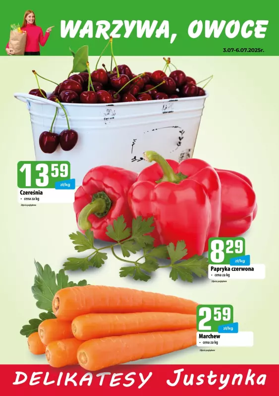 Delikatesy Justynka - gazetka promocyjna Plakaty promocyjne od czwartku 03.07 do niedzieli 06.07