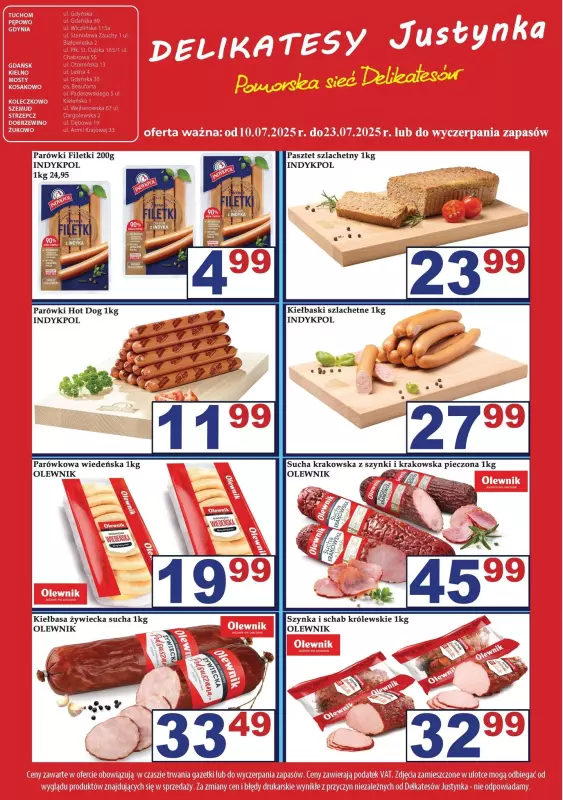 Delikatesy Justynka - gazetka promocyjna Gazetka od czwartku 10.07 do środy 23.07 - strona 8