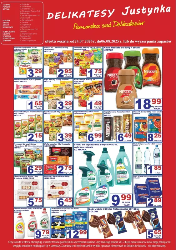 Delikatesy Justynka - gazetka promocyjna Gazetka od czwartku 24.07 do środy 06.08 - strona 7