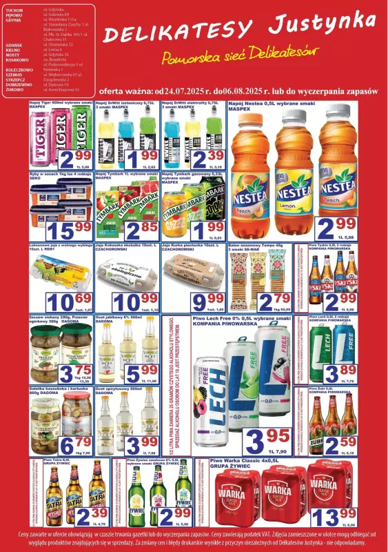 Delikatesy Justynka - gazetka promocyjna Gazetka od czwartku 24.07 do środy 06.08 - strona 5