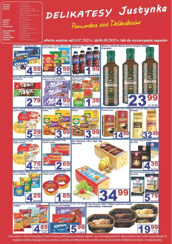 Delikatesy Justynka - gazetka promocyjna Gazetka od czwartku 24.07 do środy 06.08 - strona 9