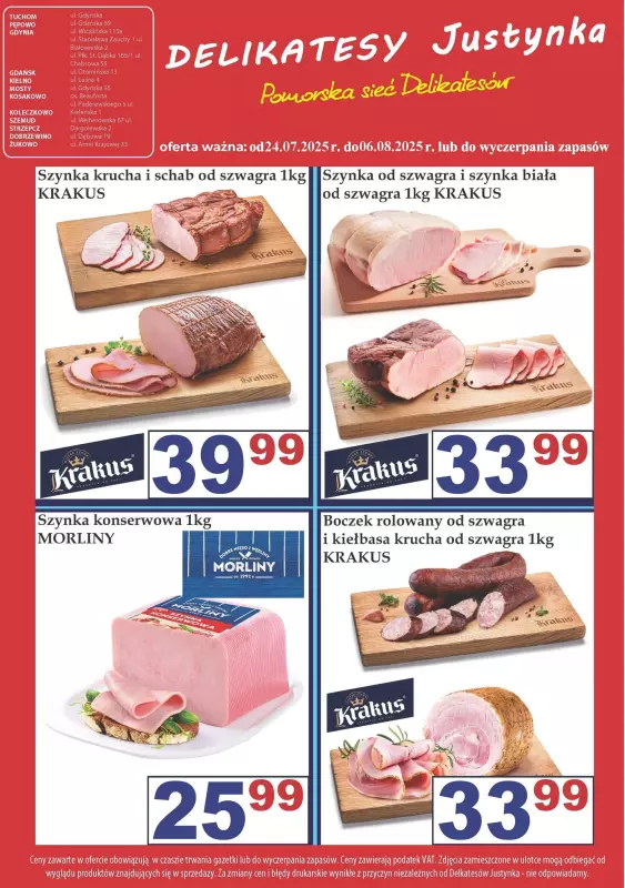 Delikatesy Justynka - gazetka promocyjna Gazetka od czwartku 24.07 do środy 06.08 - strona 8