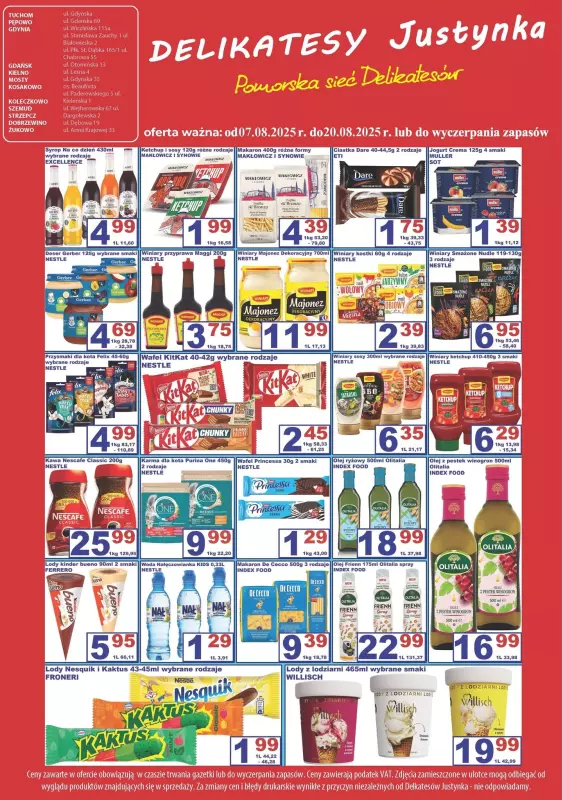 Delikatesy Justynka - gazetka promocyjna Gazetka od czwartku 07.08 do środy 20.08 - strona 2