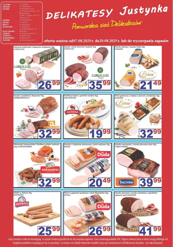 Delikatesy Justynka - gazetka promocyjna Gazetka od czwartku 07.08 do środy 20.08 - strona 3
