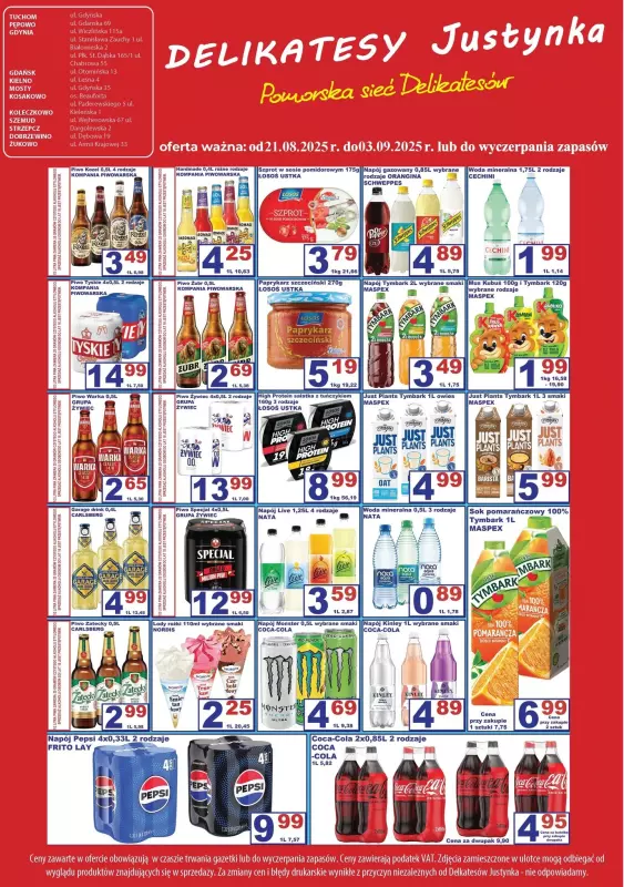 Delikatesy Justynka - gazetka promocyjna Gazetka od czwartku 21.08 do środy 03.09 - strona 9