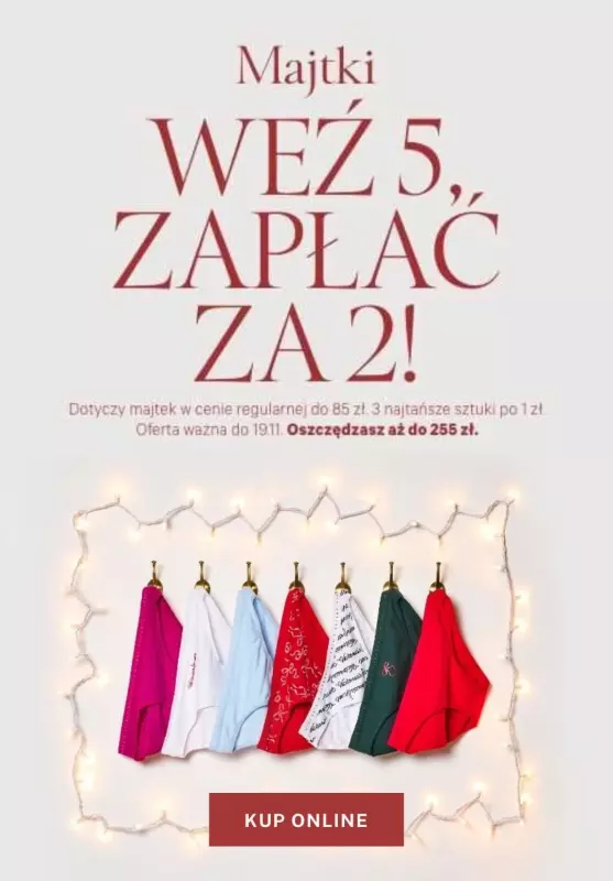 Victoria's Secret - gazetka promocyjna Kup 5 sztuk majtek, zapłać za 2! od piątku 15.11 do wtorku 19.11