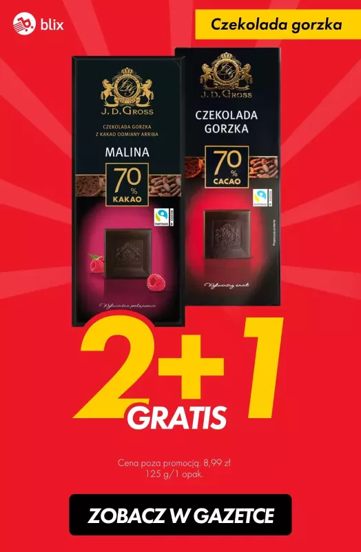 #TOP produkty - gazetka promocyjna Czekolada 2+1 gratis od wtorku 12.11 do soboty 16.11