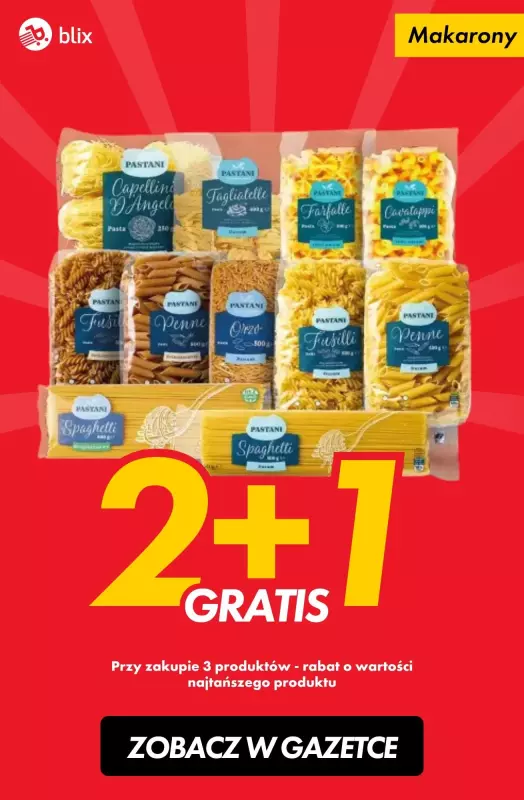 #TOP produkty - gazetka promocyjna Makarony 2+1 GRATIS od czwartku 14.11 do soboty 16.11