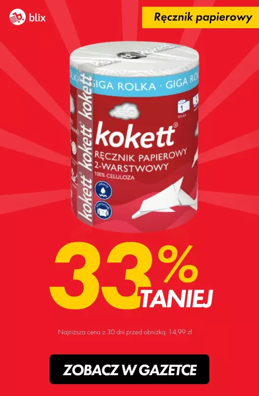 #TOP produkty - gazetka promocyjna Ręcznik papierowy 33% taniej od wtorku 07.01 do soboty 11.01