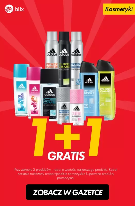 #TOP produkty - gazetka promocyjna Kosmetyki Adidas 1+1 Gratis! od środy 08.01 do soboty 11.01