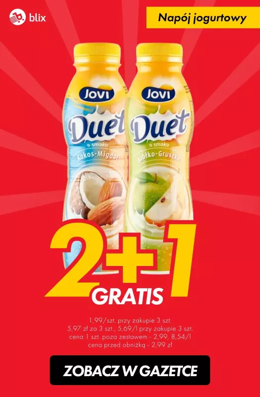 #TOP produkty - gazetka promocyjna Napój jogurtowy 2+1 GRATIS! od poniedziałku 13.01 do soboty 18.01