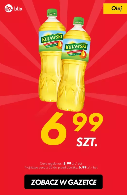 #TOP produkty - gazetka promocyjna Olej kujawski 6,99 zł od wtorku 14.01 do wtorku 21.01