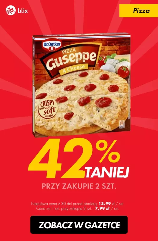 #TOP produkty - gazetka promocyjna Pizza Guseppe 42% taniej od wtorku 14.01 do wtorku 21.01