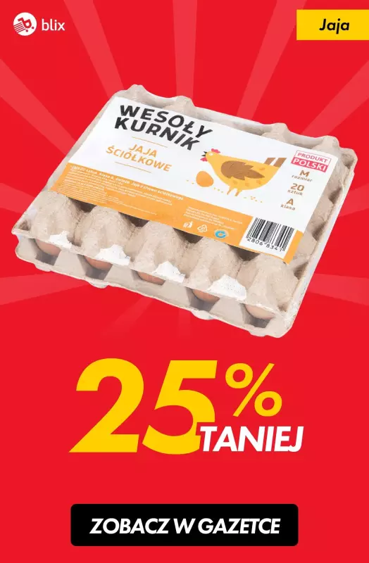 #TOP produkty - gazetka promocyjna Jaja ściółkowe 25% taniej od poniedziałku 20.01 do niedzieli 26.01