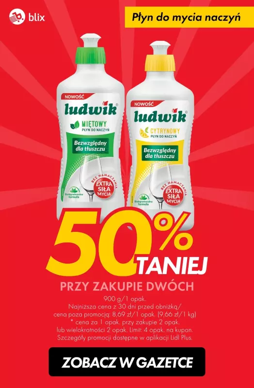 #TOP produkty - gazetka promocyjna Płyn do mycia naczyń 50% taniej przy zakupie dwóch od poniedziałku 20.01 do środy 22.01