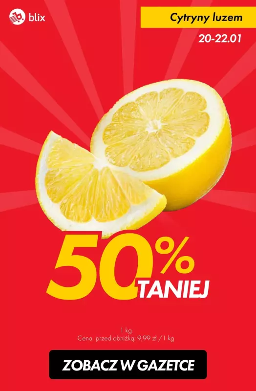 #TOP produkty - gazetka promocyjna Cytryny 50% taniej od poniedziałku 20.01 do środy 22.01