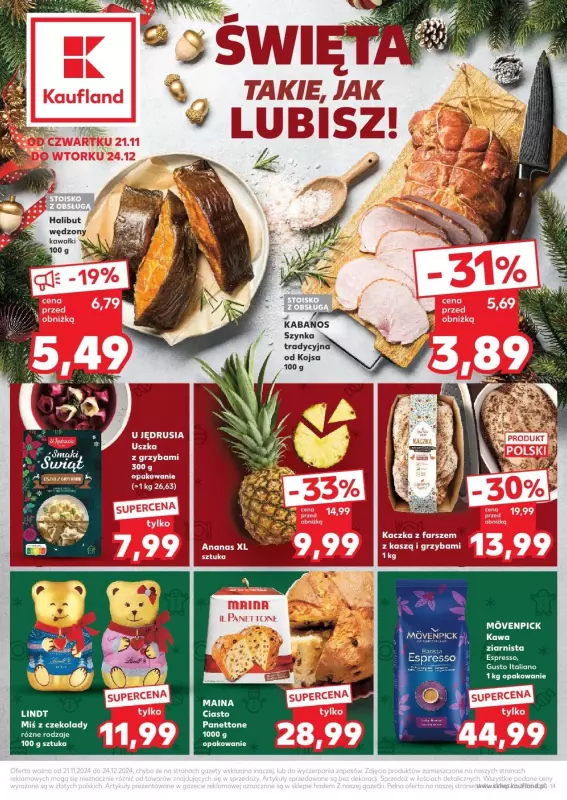 #Świąteczne zakupy - gazetka promocyjna Oferta Kaufland - Smak Świąt od czwartku 21.11 do wtorku 24.12