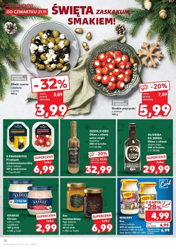 #Świąteczne zakupy - gazetka promocyjna Oferta Kaufland - Smak Świąt od czwartku 21.11 do wtorku 24.12 - strona 12