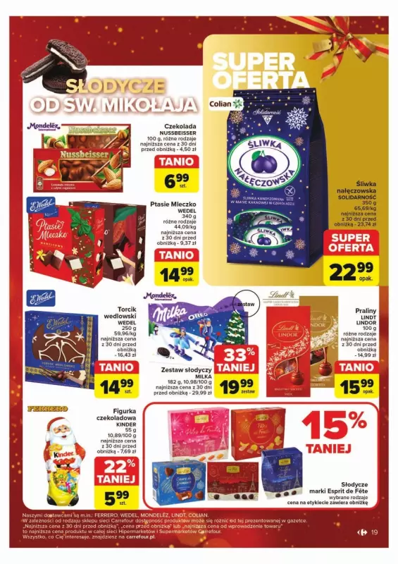 #Świąteczne zakupy - gazetka promocyjna Carrefour | Gazetka Rozsmakuj się w świętach w najlepszych cenach od wtorku 03.12 do wtorku 24.12 - strona 19