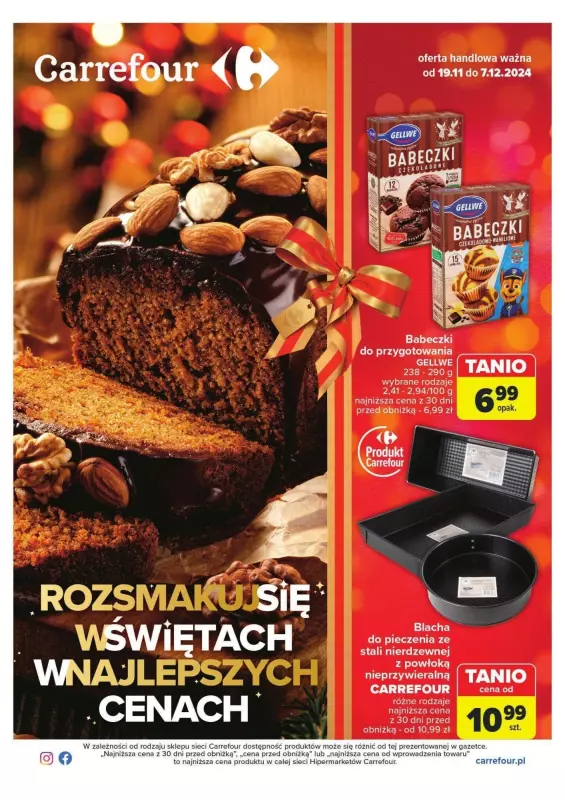 #Świąteczne zakupy - gazetka promocyjna Carrefour | Gazetka Świąteczne wypieki w wyjątkowych cenach od wtorku 19.11 do soboty 07.12