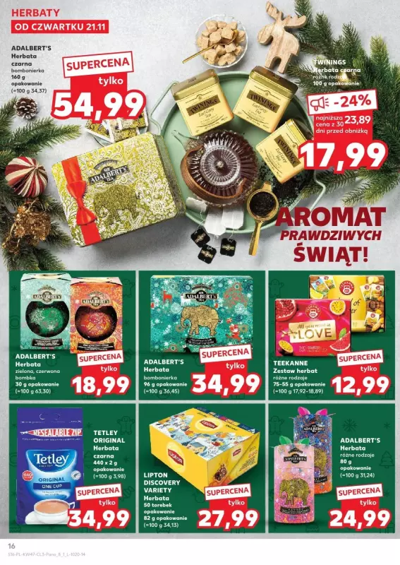 #Świąteczne zakupy - gazetka promocyjna Oferta Kaufland - Smak Świąt od czwartku 21.11 do wtorku 24.12 - strona 16