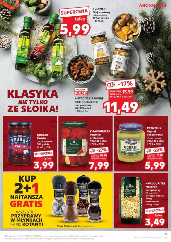 #Świąteczne zakupy - gazetka promocyjna Oferta Kaufland - Smak Świąt od czwartku 21.11 do wtorku 24.12 - strona 13