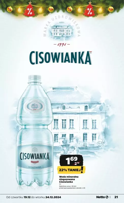 #Świąteczne zakupy - gazetka promocyjna Netto I Gazetka Spożywcza od czwartku 19.12 do wtorku 24.12 - strona 21