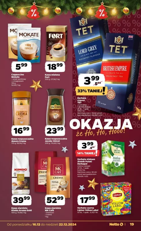 #Świąteczne zakupy - gazetka promocyjna Netto I Gazetka Spożywcza od poniedziałku 16.12 do niedzieli 22.12 - strona 19