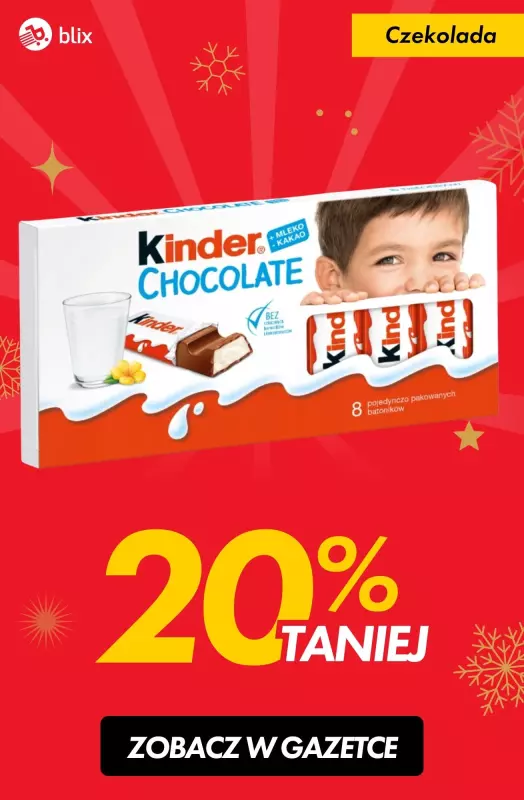 #Świąteczne zakupy - gazetka promocyjna Czekolada 20% taniej od poniedziałku 23.12 do wtorku 24.12