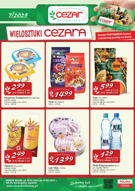 CEZAR Delikatesy - gazetka promocyjna Gazetka od czwartku 10.07 do środy 23.07