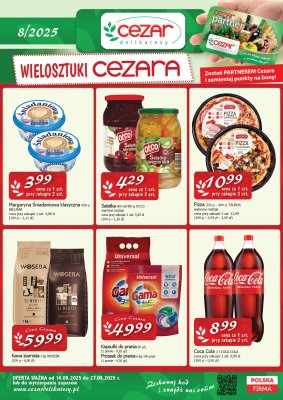 CEZAR Delikatesy - gazetka promocyjna Gazetka od czwartku 14.08 do środy 27.08