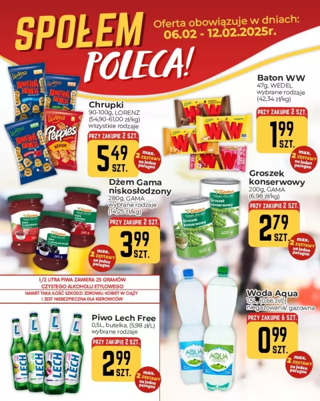 Społem Częstochowa - gazetka promocyjna Plakaty promocyjne od czwartku 06.02 do środy 12.02