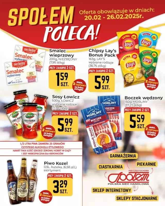 Społem Częstochowa - gazetka promocyjna Społem poleca! od czwartku 20.02 do środy 26.02