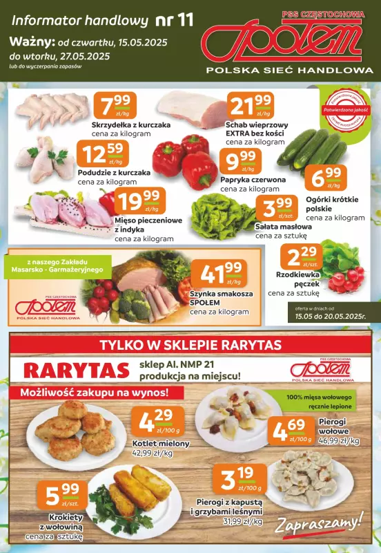 Społem Częstochowa - gazetka promocyjna Gazetka od czwartku 15.05 do wtorku 27.05
