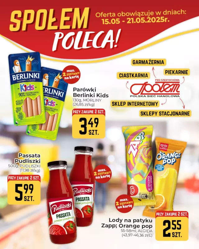 Społem Częstochowa - gazetka promocyjna Plakaty promocyjne od poniedziałku 12.05 do środy 21.05 - strona 2